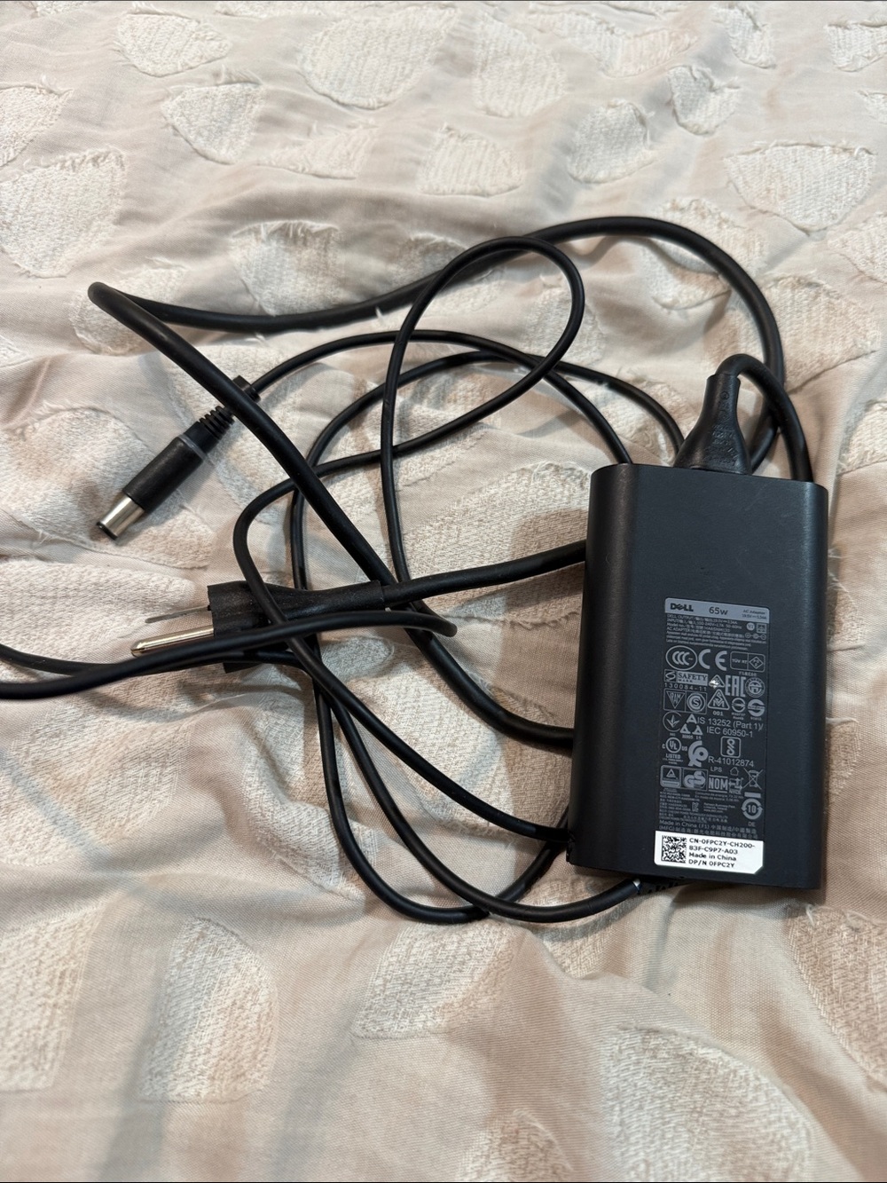 Dell Black Laptop Power Adapter Charger